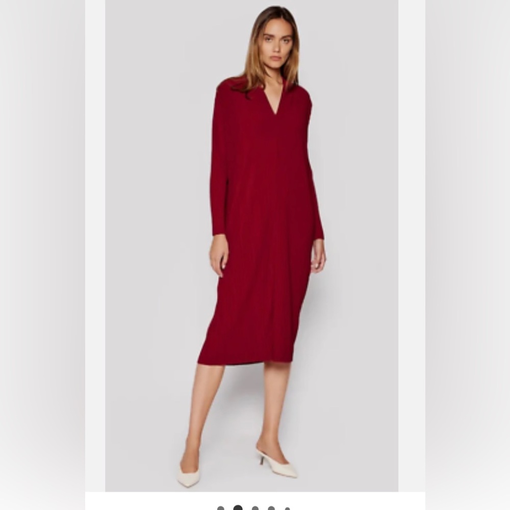 Max Mara Leisure Tubo Pleated Dress in Peony